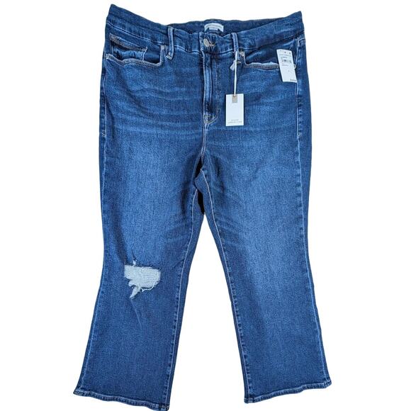 Good‎ American Good Legs Denim Bootcut Distressed GLCMB336T Size 18 Stretch - Picture 1 of 7